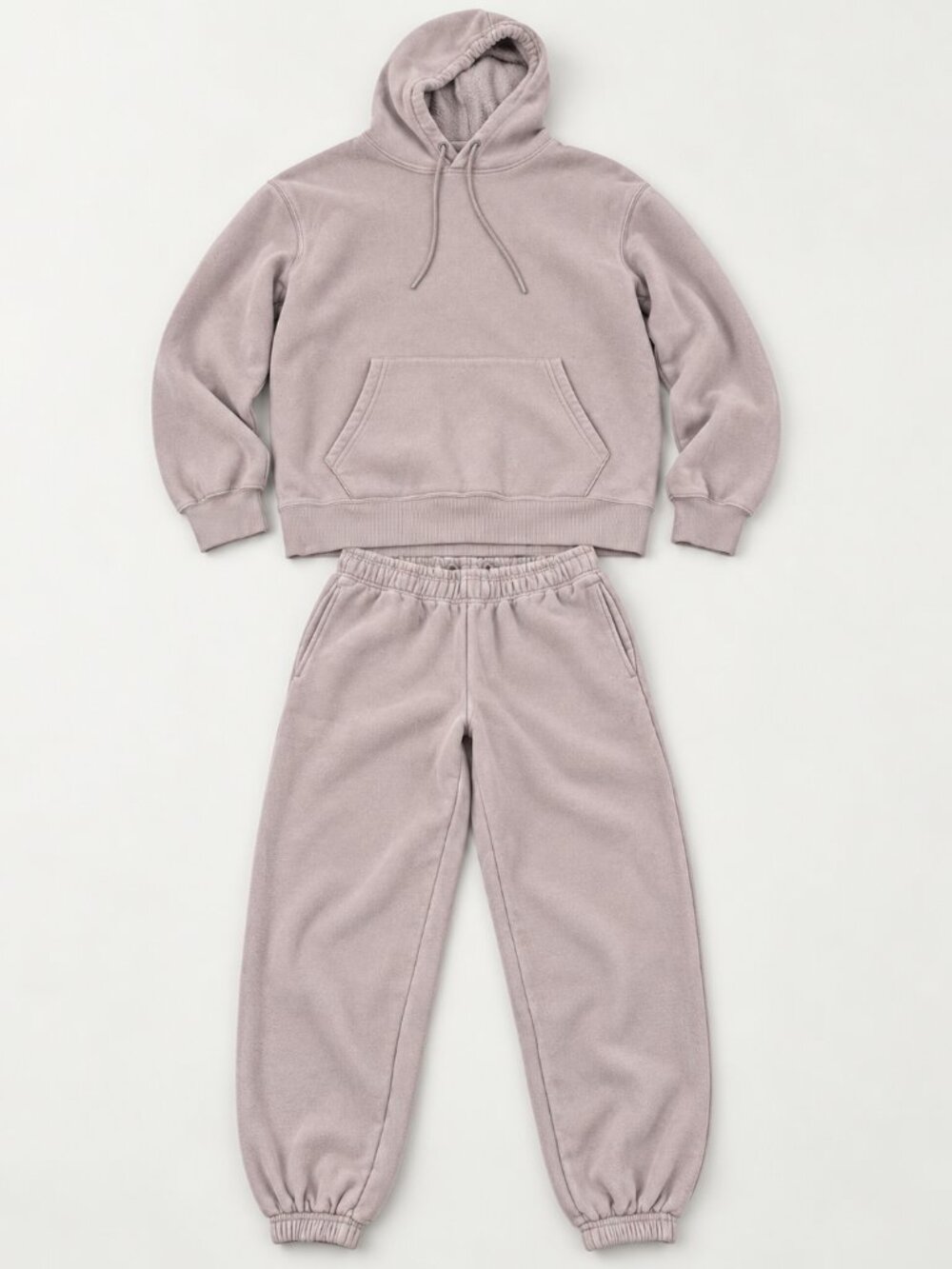 Women’s Gray Lavender Hoodie Jogger Sweatsuit Set Size M Matching Lounge Set